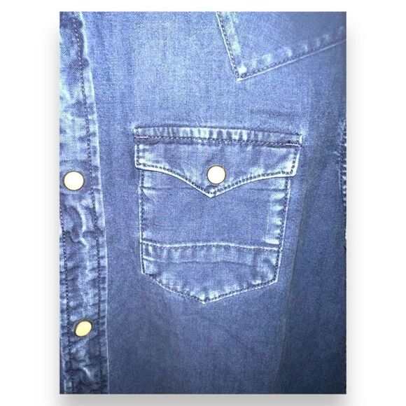 All Saints Blue Casual Button Down Shirt - Picture 3 of 9